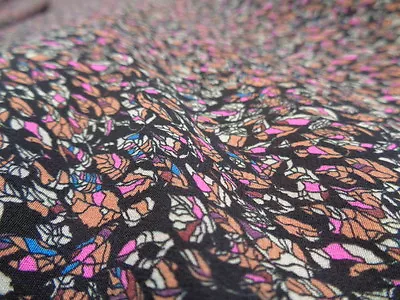 Liberty Silk Crepe 100% 'Rachel De Thame' Black (per Metre) Dress Fabric • £28.99