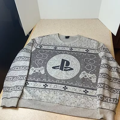 $29.99 • Buy PlayStation Sony Gray Christmas Holiday Sweater Men’s XL