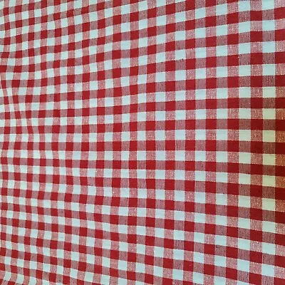 *Clearance* Luxury Gingham Check 100% Cotton Linen Woven Material Fabric 44  • £39.16