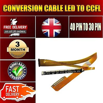 £4.90 • Buy LED To LCD CCFL Backlight Screen 15.6  Converter Cable 40pin To 30pin 9 Sockets