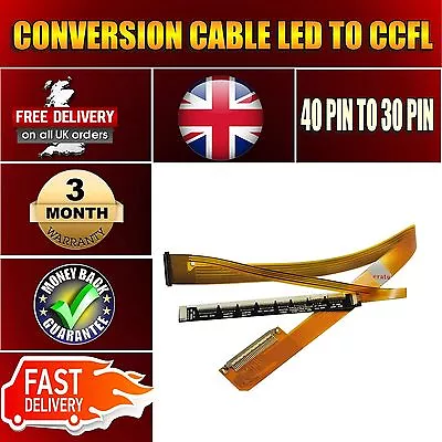 LED To LCD CCFL Backlight Screen 15.6  Converter Cable 40pin To 30pin 9 Sockets • £4.90