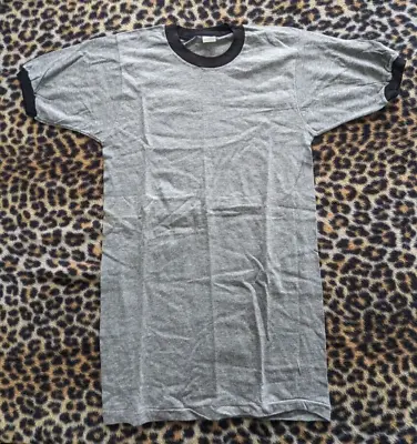 Vintage RAYON Tee Shirt DEADSTOCK USA Heather GRAY Never Worn SOFT And THIN 20% • $19.99