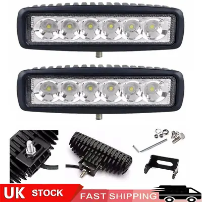 2Pcs 12V LED Work Light Bar Flood Spot Lights Driving Lamp Offroad Car Truck SUV • £7.39