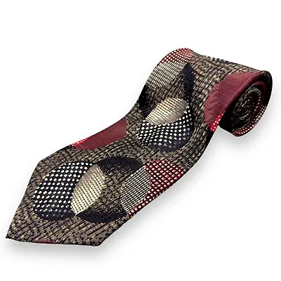 Stefano Milano Mens Silk Dress Tie Made In Italy Abstract Sphere Print 60  4  • $25