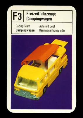 Original German 1970s Promo Lesney Matchbox Card F3 Superkings Camper • £3.99