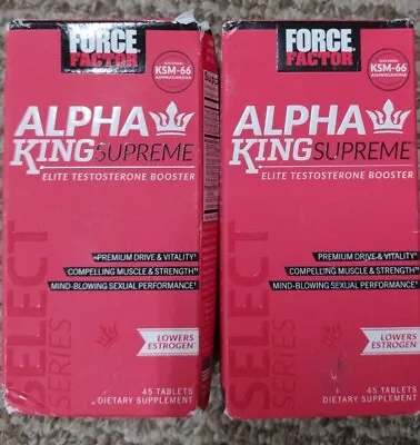$33 • Buy Lot Of 2 FORCE FACTOR ALPHA KING SUPREME ELITE  BOOSTER 90 Tablets Exp 10/23