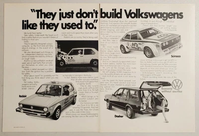 1977 Print Ad VW Volkswagen RabbitSciroccoDasher Wagon Crash Test Dummy • $13.48