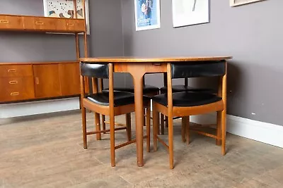 Vintage Mid Century McIntosh Teak Tuck Under Dining Table And 4 Chairs • £650
