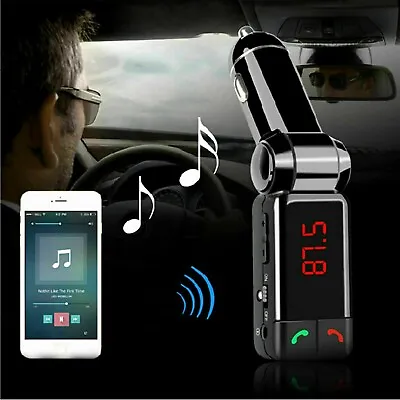 Wireless Bluetooth Car Kit FM Transmitter MP3 USB LCD Handsfree For Mobiles Uk • £5.84