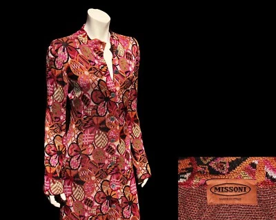 $280.33 • Buy MISSONI Gold Label Psychedelic Floral Paisley Print Duster SWEATER Coat