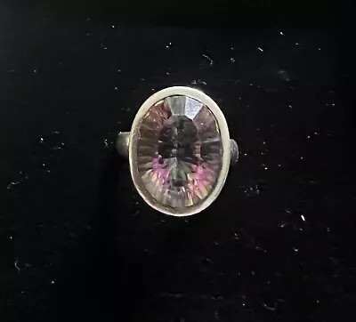 Silver 925 Large MYSTIC TOPAZ Ring. Size M • £10