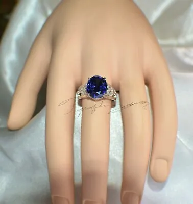 8 Ct. PREMIUM AAA TANZANITE & 14 VVS DIAMOND TRIBAL GYPSY 14K W GOLD FILLED S-8. • $119