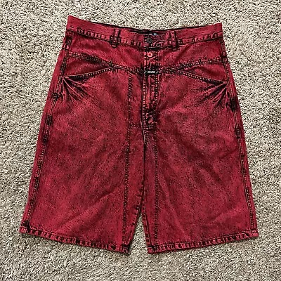 Vintage Marithe Francois Girbaud MFG Brand X Red Baggy Denim Shorts 12” 36 • $50