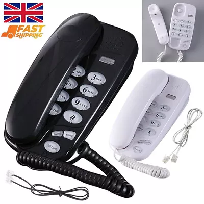 Corded Telephone Wall Mounted Desktop Landline Compact Wired Phone Home Office • £9.65