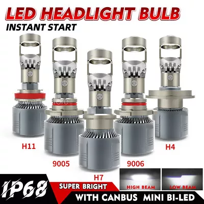 Y12 2PCS H7 H4 9005  Mini Bi-LED Projector LED Lens Bulb Headlight Retrofit LHD • $40.72