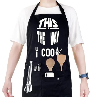 £9.50 • Buy 4 Pockets Funny BBQ Apron Novelty Cooking Baking Gift For Men/Women Kitchen