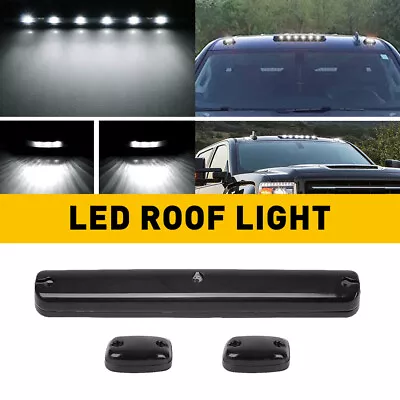 3PC Smoke Cab Roof Running White LED Lights For 02-07 Chevy Silverado GMC Sierra • $34.19