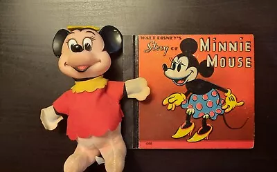 1938  93 Page Minni Mouse Storybook With A Vintage Minnie Mouse 6  Doll • $9.99