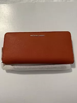 NWT Michael Kors Money Pieces Continental Wallet/ Wristlet In Orange • $125