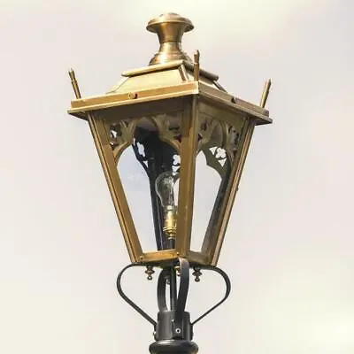 £187 • Buy Antique Brass Gothic Lantern Or Replacement Lamp Post Top - 70cm