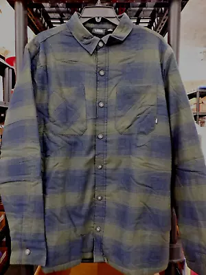 Mens Medium Vans Shirt Jacket Ranger Green Plaid Sherpa Lined New #21946 • $14.98