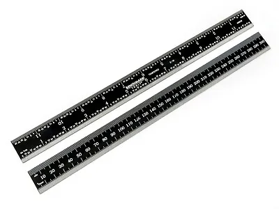 Benchmark Tools Rigid 12  English/Metric Black Chrome Machinist Ruler 466538 • $10.99