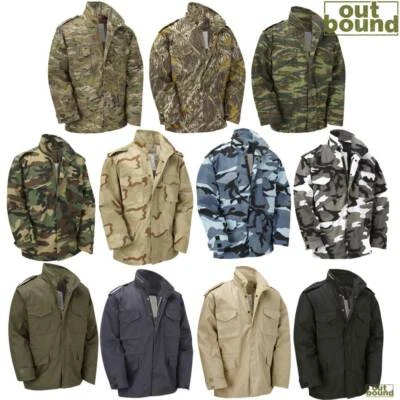 £45.99 • Buy M65 Jacket Vintage US Army Military Field Top Combat Lined Coat Camo Olive Green