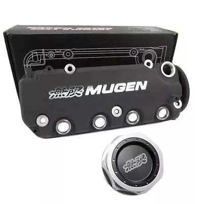 Car Engine Valve Cover Oil Cap Mugen SOHC VTEC Black For Honda Civic • $290.99