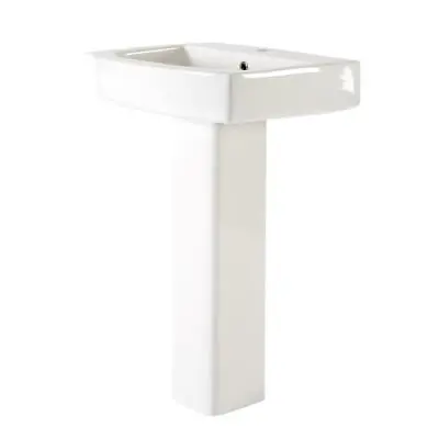 1 Tap Hole Full Pedestal Bathroom Basin 600mm X 450mm • £119.99