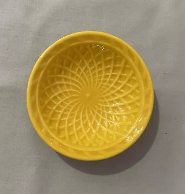 Harlequin 3” YELLOW NUT DISH Fiesta Basketweave ~ Vintage Homer Laughlin • $21.99