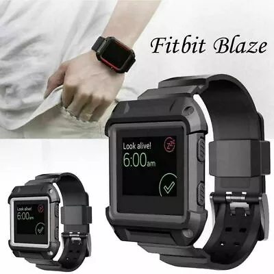 $11.78 • Buy Rugged Protective Case With Silicone Wrist Strap Fitbit Blaze Bands Watch UK