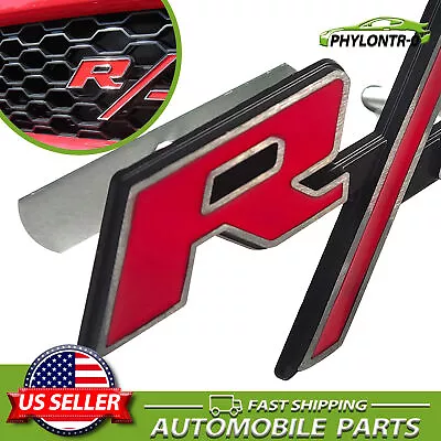 3D Front Hood Grille Emblem For R/T Car Grill Badge Red Silver Black Nameplate • $14.99