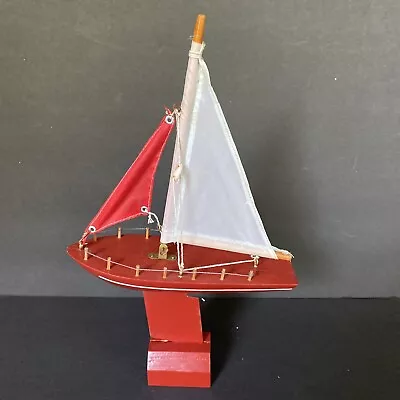 Vtg Sailboat 8” Mast - 8 1/2  Long Toy Sail Boat Pond Yacht • $40