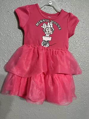 Minnie Mouse Disney Size 4T Hot Pink Tutu Girls  Dress New • $15.25