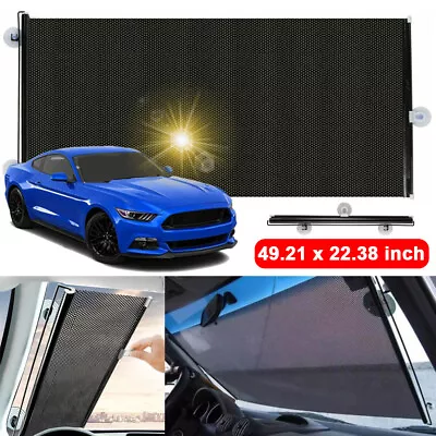 Retractable Car Auto Front Rear Window Sun Shade Shield Cover Roll Curtain Visor • $10.38