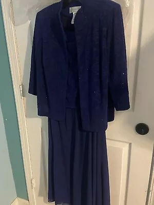 J. Alexander Cobalt Blue 16 WP Mother Of Groom Bride Dress SPARKLE Jacket Mid • $60