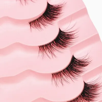 7 Pairs Half Lashes Corner 3D Mink Eyelashes False Natural Cat Eye Curly Thick • £4.59