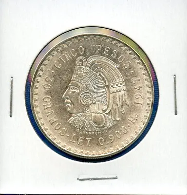 1947 Mexico 5 Peso Cuauhtémoc Silver Coin #28 BU 1947 Brilliant Uncirculated  • $64.95