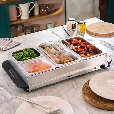 £39.99 • Buy Cooks Professional 4–Section Buffet Warmer, Warming Tray – 7.2 Litres