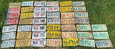 LOT Of 46 Vintage License Plates Various States Some Dealer 1970s Up • $150