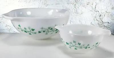 Vintage Pyrex Green Ivy Chip & Dip Set 444/441 • $124.99