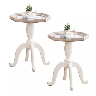 $154.99 • Buy Farmhouse End Table Set Of 2 Fench Country Accent Side Table F/Cottagecore Decor