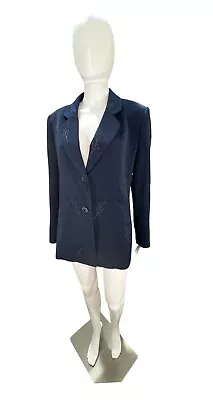 Moshita Couture Beaded Evening Blazer Size 12 Regular Length Jeweled Buttons  • $39