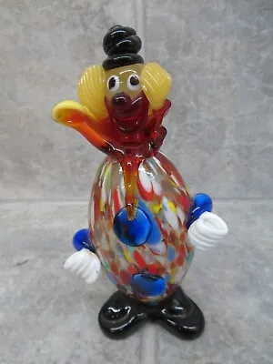 Murano Glass Clown Figurine Vintage 7.5  Figure • $39.95