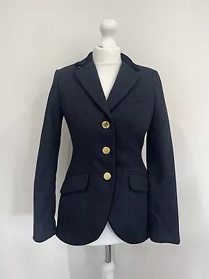 Joules Womens Parade Navy Blue Tweed Wool Blazer Hacking Jacket Size 10 Perfect • $74.69