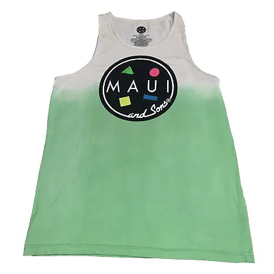 Maui And Sons Classic Cookie Logo Tank Top Lime Mens Large Official Maui & Sons • $14