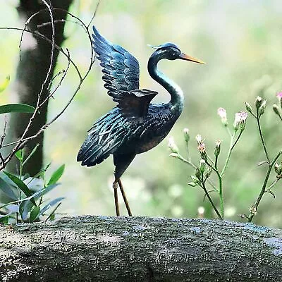 Chisheen Crane Garden Statue Sculpture Metal Heron Outdoor Decor Yard Art Bird • $43.19