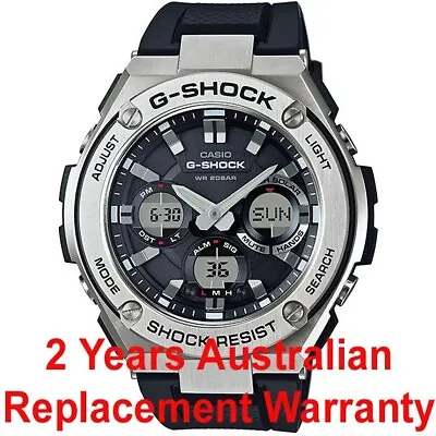 CASIO G-SHOCK G-STEEL SOLAR MEN WATCH GST-S110-1A BLACK X SILVER GSTS110-1ADR • $349.99