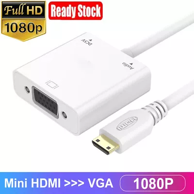 Mini HDMI To VGA Cable Adapter 1080P Male To Female Converter For Tablet Laptop • $8.79