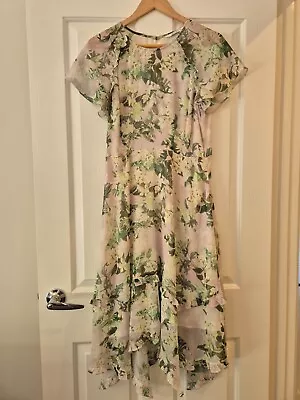 Pre Loved Womens Stella Pink Green Floral Dress Sz 12 • $10